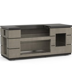 American Outdoor Grill 650 Pre Fabricated Island With Double Drawer Cut-out | Black Lava Counter Top